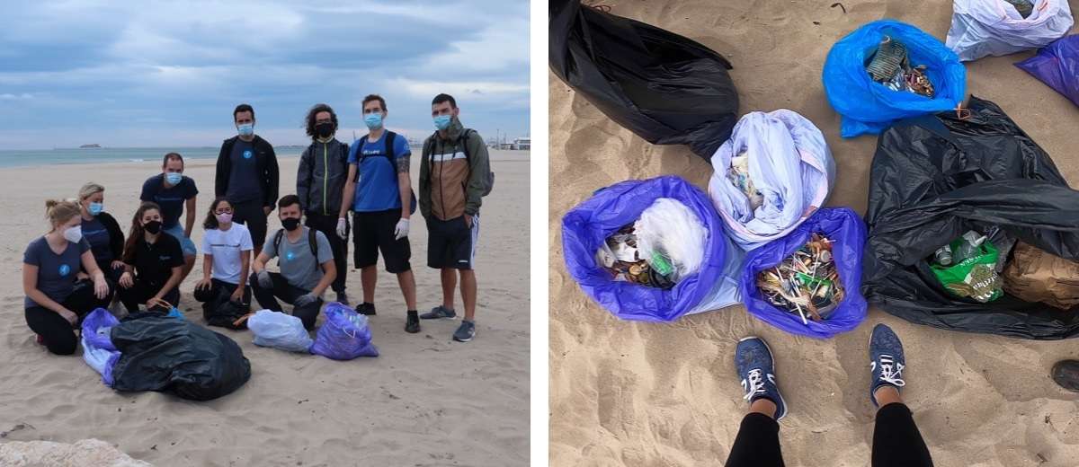 Cleaning the Malvarrosa beach